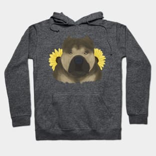 Sable American Bully with Sunflowers Hoodie